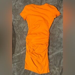 Bright Orange Body Con T shirt dress